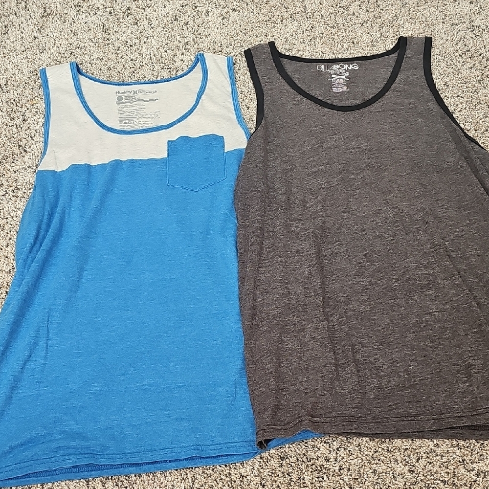 MENS Blue and Gray Tank Tops